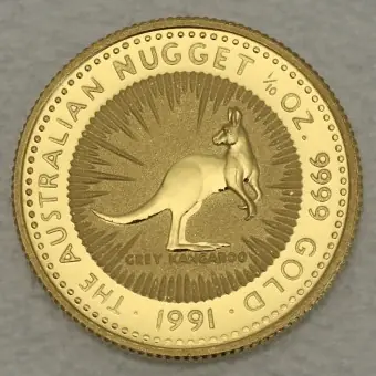 Goldmünze 1/10oz "Känguru" 1991 Australian Nugget (Australien) Mengenrabatt