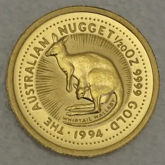 Goldmünze 1/20oz "Känguru" 1994 Australian Nugget (Australien) Zertifiziert