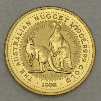 Zertifiziert Goldmünze 1/20oz "Känguru" 1998 Australian Nugget (Australien)