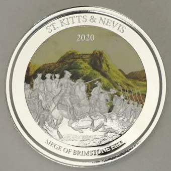 Silbermünze 1oz "Brimstone Hill" 2020 (koloriert) Eastern Caribbean 8 (St. Kitts & Nevis) Sonderaktion