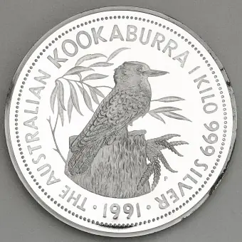 Online Kaufen Silbermünze 1kg "Kookaburra" 1991 (PP) (Australien)