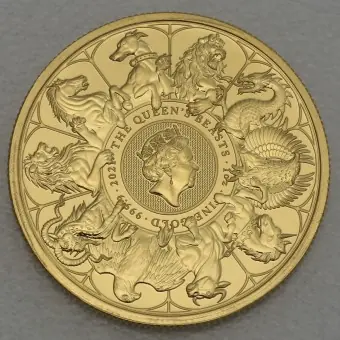 Gratis Versand Goldmünze 1oz "Completer Coin" 2021 The Queen's Beasts (Großbritannien)