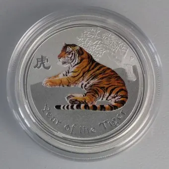 Direkt Vom Hersteller Silbermünze 1/2oz "Tiger" 2010 (koloriert) Lunar II – Year of the Tiger (Australien)