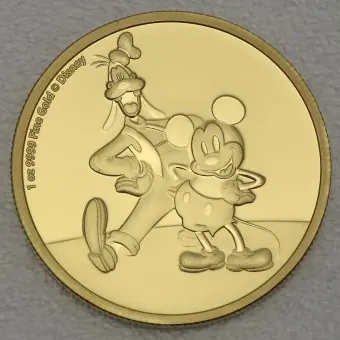 Goldmünze 1oz "Mickey & Goofy" 2021 Disney (Niue) Versand Am Gleichen Tag