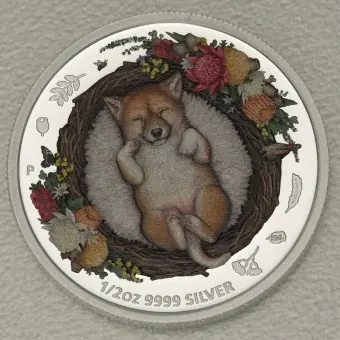 Expressversand Silbermünze 1/2oz "Baby Dingo" 2021 (PP) Dreaming Down Under (Australien)