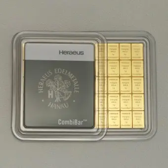Goldtafel HERAEUS (50x 1g Gold) "CombiBar" Ab Werk