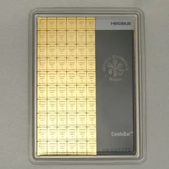 Abverkauf Goldtafel HERAEUS (100x 1g Gold) "CombiBar"