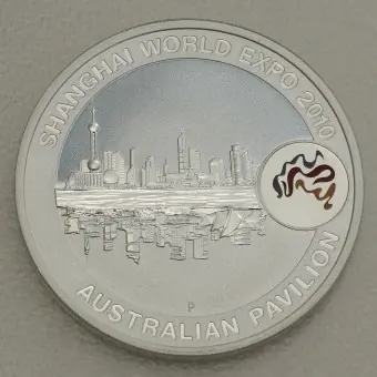 Neu Im Sortiment Silbermünze 1oz "Shanghai Skyline" 2010 Shanghai World Expo 2010 (Australien)