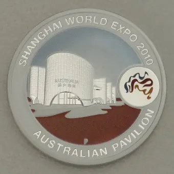 Geprüft Silbermünze 1oz "Australischer Messepavillon" 2010 Shanghai World Expo 2010 (Australien)