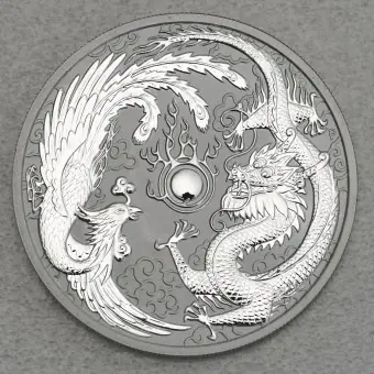 Silbermünze 1oz "Dragon & Phoenix" 2017 Chinese Myths & Legends (Australien) Echt