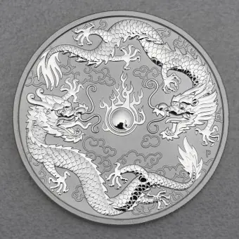 Meistverkauft Silbermünze 1oz "Double Dragon" 2019 Chinese Myths & Legends (Australien)