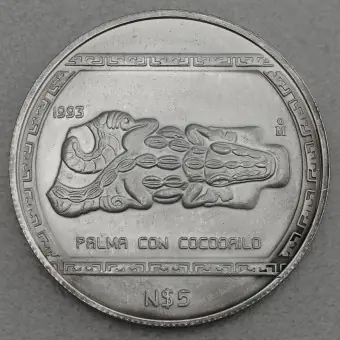 Silbermünze 1oz "Palma con Cocodrilo" 1993 Präkolumbische Kulturen – Veracruz (Mexiko) Weltweiter Versand