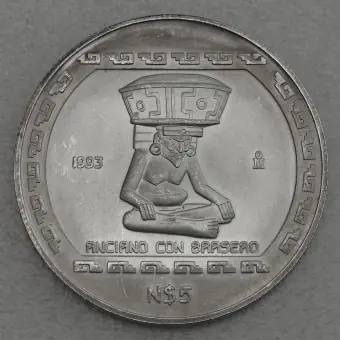Ausverkauf Silbermünze 1oz "Anciano con Brasero" 1993 Präkolumbische Kulturen – Veracruz (Mexiko)