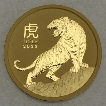Handgefertigt Goldmünze 1/2oz "Tiger" 2022 Lunar III – Year of the Tiger (Australien)