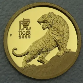 Goldmünze 1/10oz "Tiger" 2022 (PP) Lunar III – Year of the Tiger (Australien) Jetzt Bestellen