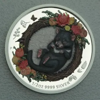 Preiswert Silbermünze 1/2oz "Baby Tasmanian Devil" 2021 (PP) Dreaming Down Under (Australien)
