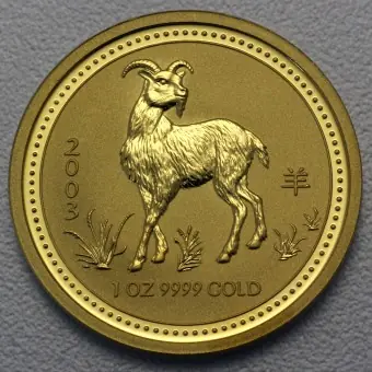 Top-Seller Goldmünze 1oz "Ziege" 2003 Lunar I – Year of the Goat (Australien)
