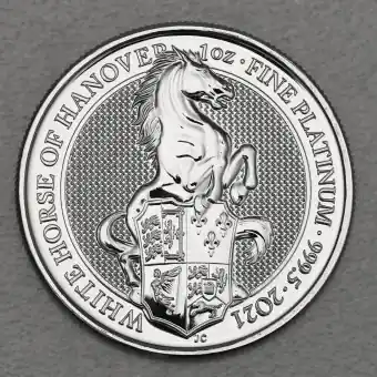 Platinmünze 1oz "White Horse of Hanover 2021" The Queen's Beasts (Großbritannien) Jetzt Zugreifen