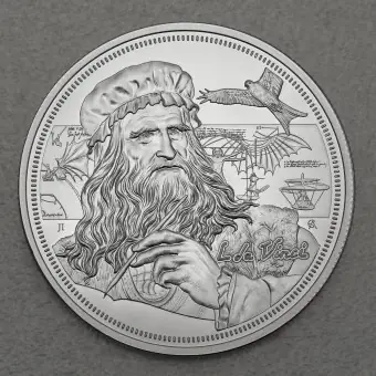 Hochwertig Silbermünze 1oz "Leonardo da Vinci" 2021 Icons of Inspiration (Niue)