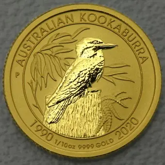 Goldmünze 1/10oz "Kookaburra" 2020 (Australien) Neue Ware
