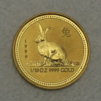 Goldmünze 1/10oz "Hase" 1999 Lunar I – Year of the Rabbit (Australien) Sichere Zahlung