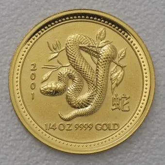 Angebot Goldmünze 1/4oz "Schlange" 2001 Lunar I – Year of the Snake (Australien)