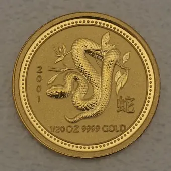 Finale Aktion Goldmünze 1/20oz "Schlange" 2001 Lunar I – Year of the Snake (Australien)