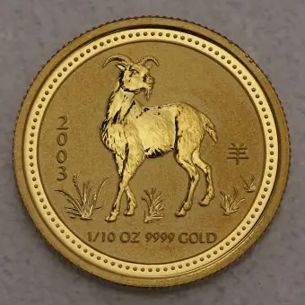 Goldmünze 1/10oz "Ziege" 2003 Lunar I – Year of the Goat (Australien) Gratis Versand