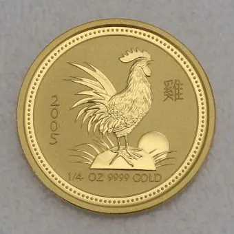 Limited Edition Goldmünze 1/4oz "Hahn" 2005 Lunar I – Year of the Rooster (Australien)