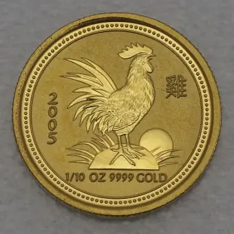 Nur Heute Goldmünze 1/10oz "Hahn" 2005 Lunar I – Year of the Rooster (Australien)