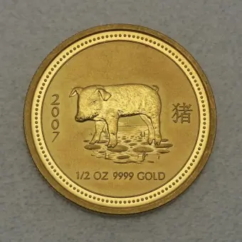 Preiswert Goldmünze 1/2oz "Schwein" 2007 Lunar I – Year of the Pig (Australien)