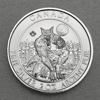 Jetzt Zugreifen Silbermünze 2oz "Werwolf" 2021 Creatures of the North (Kanada)