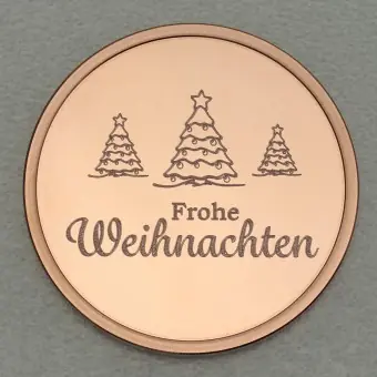 Premium Kupfermedaille "Frohe Weihnachten" Gravurmedaille