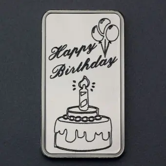 Beliebt Silberbarren 1oz "Happy Birthday - Torte" ESG