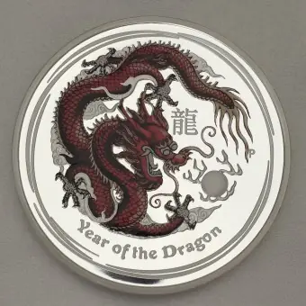 Silbermünze 1kg "Drache" 2012 (koloriert) Lunar II – Year of the Dragon (Australien) Günstig