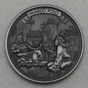 Neuheit Silbermünze 2oz "Marco Polo" 2015 (HR/AF) (Niue)