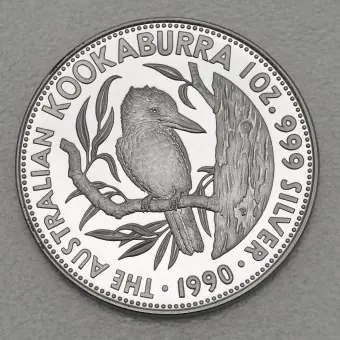 Silbermünze 1oz "Kookaburra" 1990 (PP) (Australien) Preisknaller