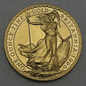 Kostenloser Versand Goldmünze 1oz "Britannia" 1990 (Großbritannien)