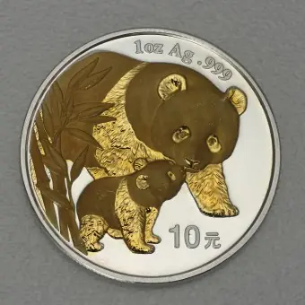 Silbermünze 1oz "Panda" 2004 (vergoldet) (China) Bestpreis