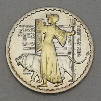 Silbermünze 1oz "Britannia" 2001 (vergoldet) (Großbritannien) Neuheit
