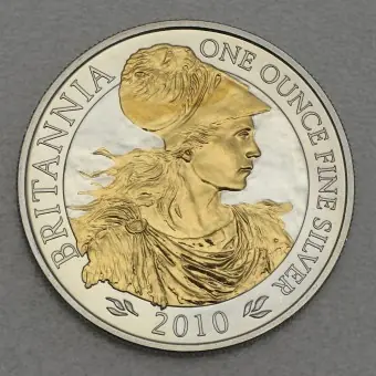 Silbermünze 1oz "Britannia" 2010 (vergoldet) (Großbritannien) Neuheit