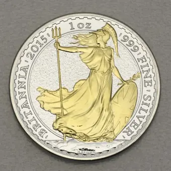 Heißes Angebot Silbermünze 1oz "Britannia" 2015 (vergoldet) (Großbritannien)