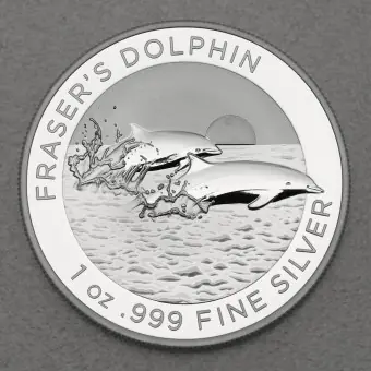 Silbermünze 1oz "Fraser's Dolphin" 2021 (Australien) Garantierte Lieferung