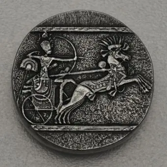 Bestpreis Silbermünze 5oz "Chariot of War" 2020 Ägyptische Relikte (Tschad)