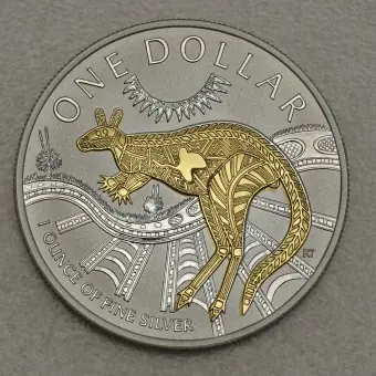 Billig Silbermünze 1oz "Känguru" 2003 (vergoldet) Royal Australian Mint (Australien)