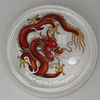 Hochwertig Silbermünze 1oz "Drache" 2012 (koloriert) Lunar II – Year of the Dragon (Australien)