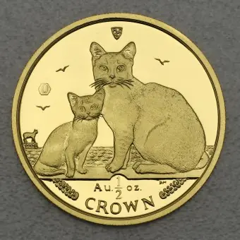 Goldmünze 1/2oz "Burmilla Cat" 2008 Cats (Isle of Man) Handgefertigt