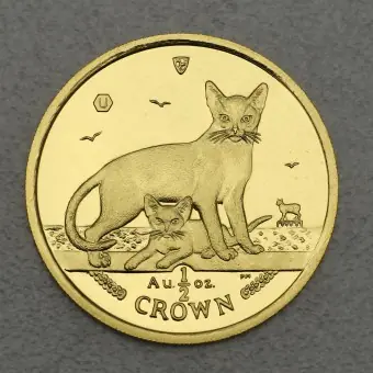 Neue Kollektion Goldmünze 1/2oz "Abyssinian Cat" 2010 Cats (Isle of Man)