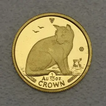 Hochwertig Goldmünze 1/10oz "NY Alley Cat" 1990 Cats (Isle of Man)