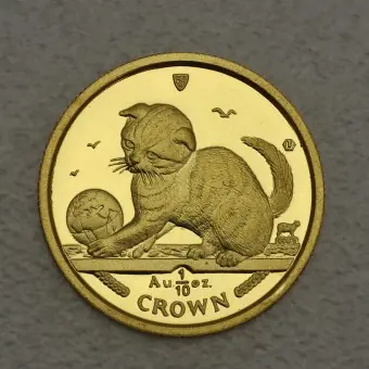 Goldmünze 1/10oz "Scottish Fold Cat" 2000 Cats (Isle of Man) Abverkauf